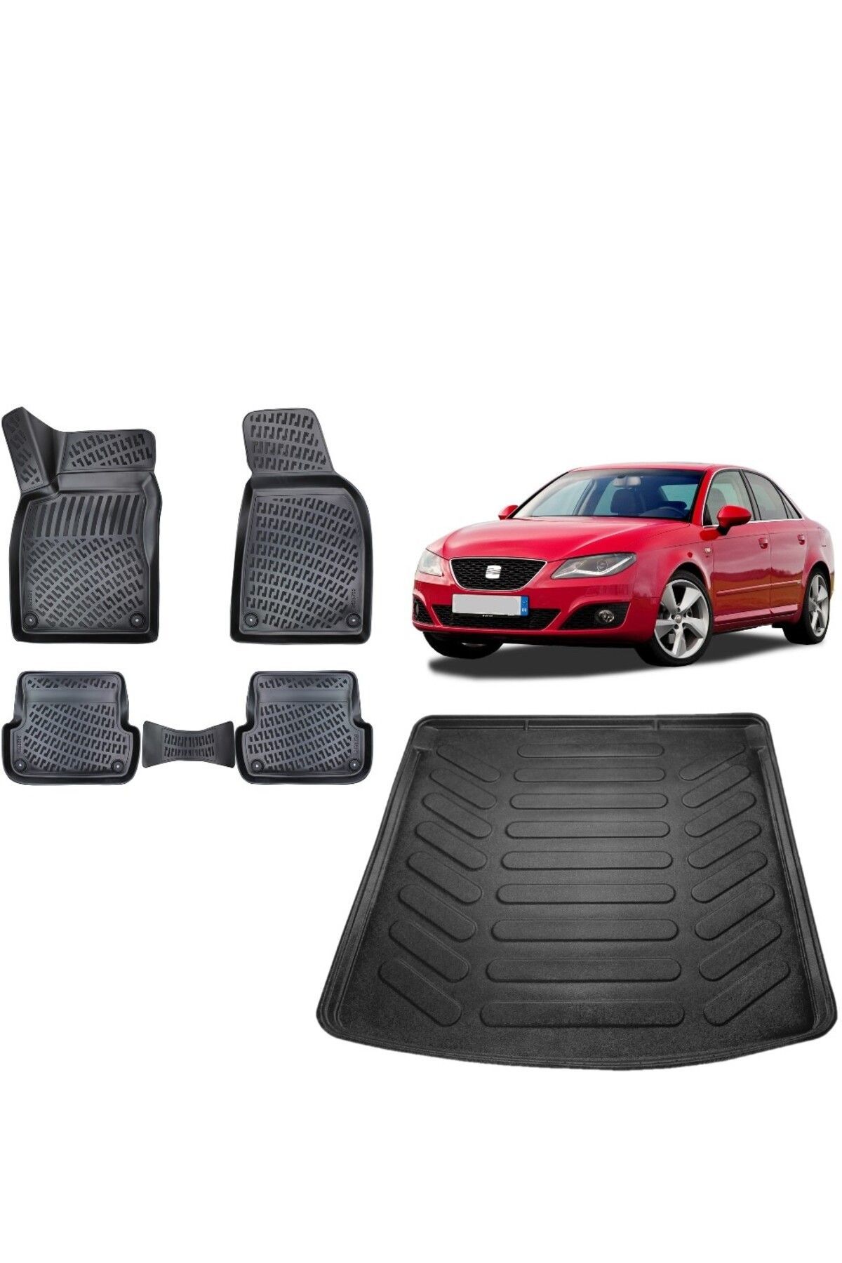 Seat Exeo Sedan 2014 Model 3D Bagaj Havuzu+3D Havuzlu Araca Özel Paspas Takımı