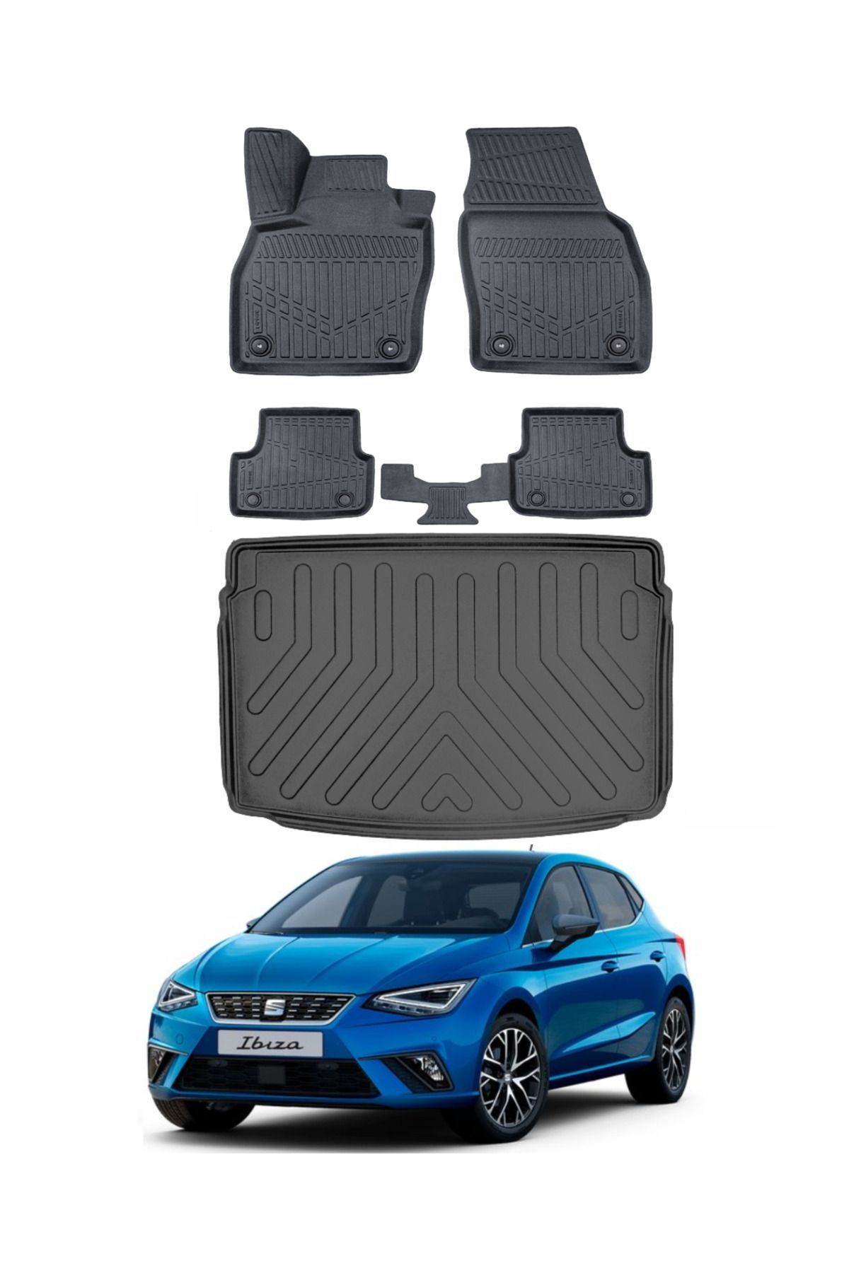 Seat Ibıza 2025 Model Üst Bagaj Havuzu Araca Özel Siyah Paspas Takımı
