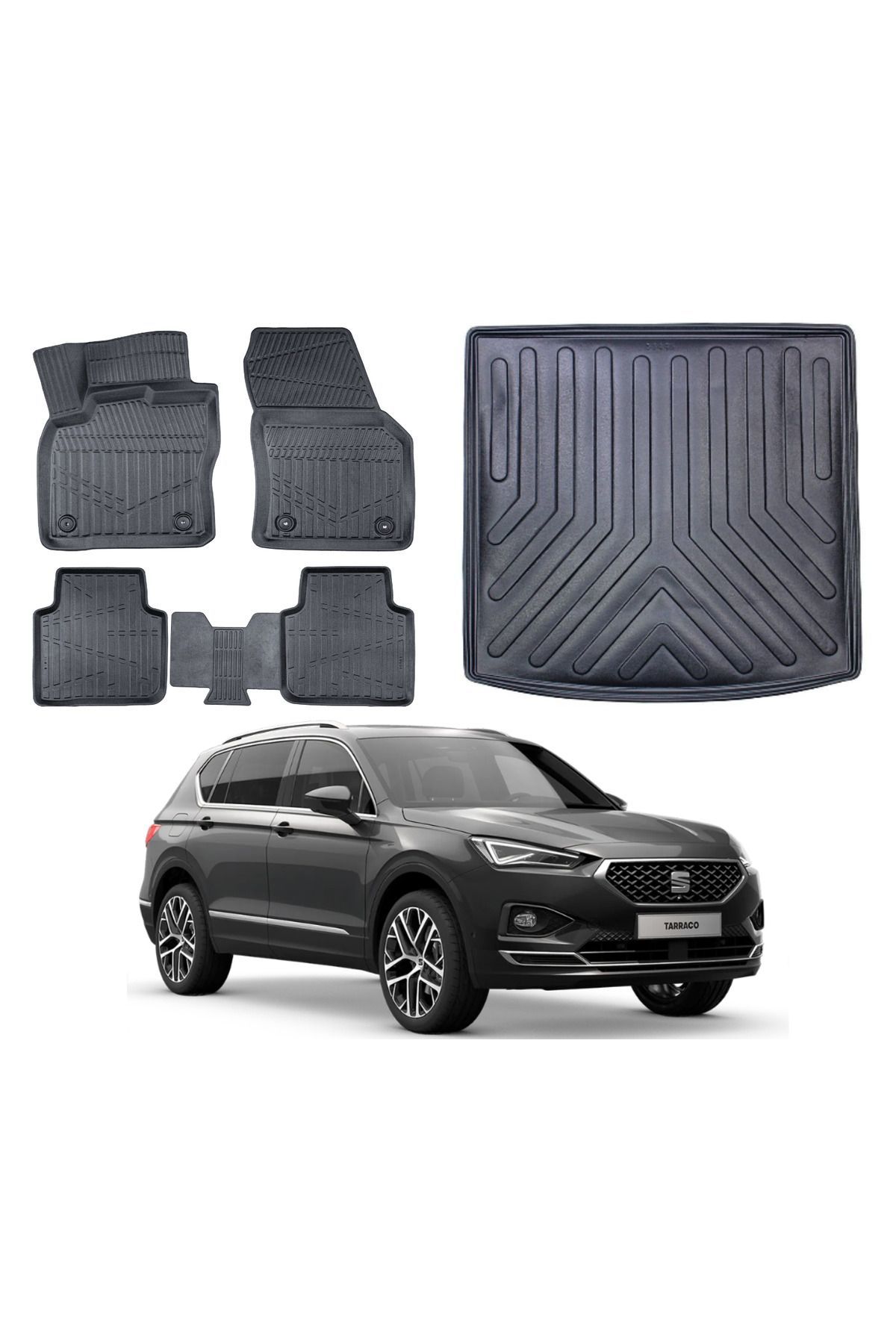 Seat Taracco 2023 Model 5 Koltuk Bagaj Havuzu Paspas Takımı Maxi Eva Serisi