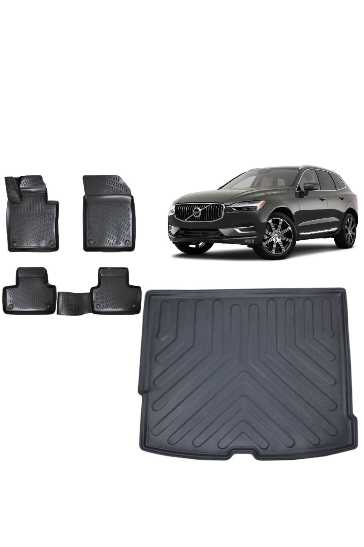 Volvo XC60 2021 Model 3D Bagaj Havuzu+3D Havuzlu Araca Özel Paspas Takımı