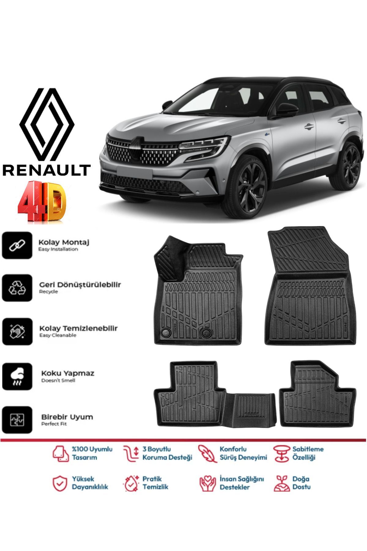 Renault Austral Mild Hybrid 2024 Model 4D Havuzlu Paspas