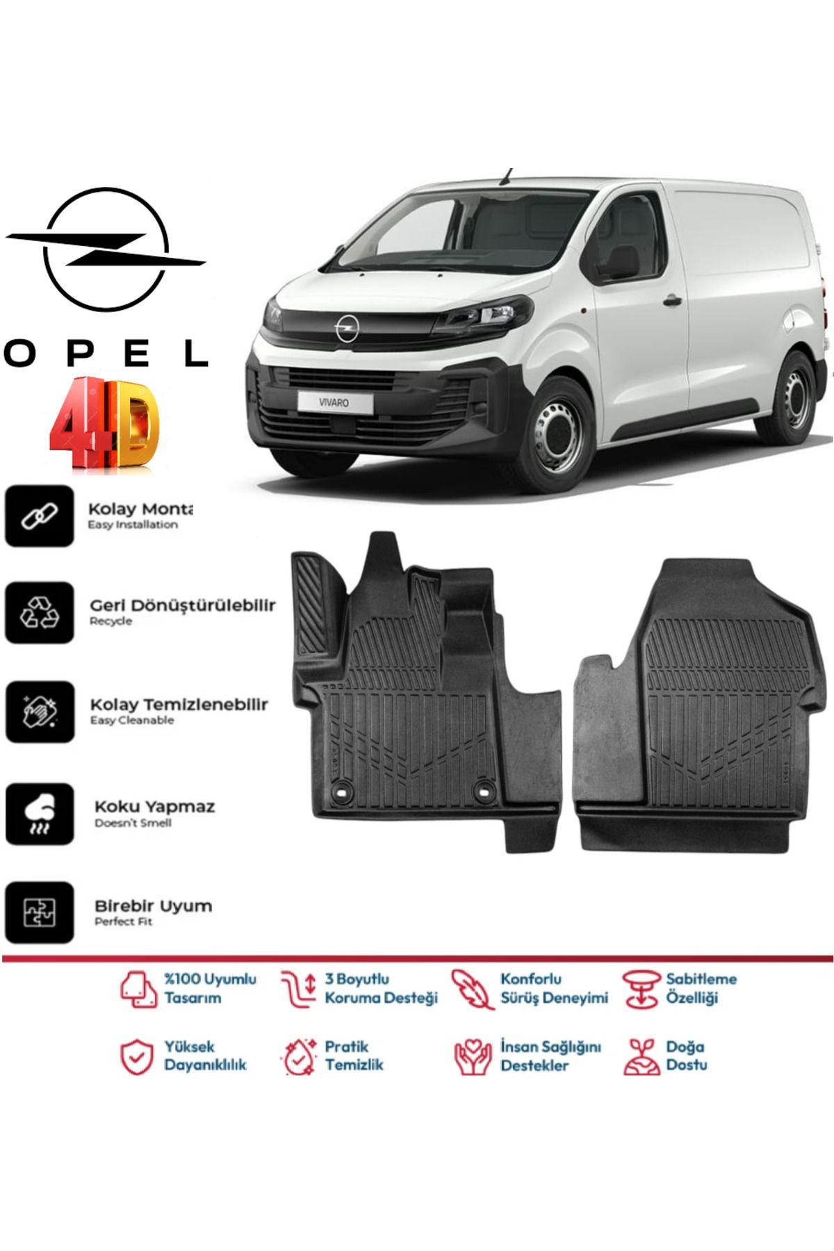 Opel Vivaro Panelvan 2021 Model 4D Havuzlu Paspas