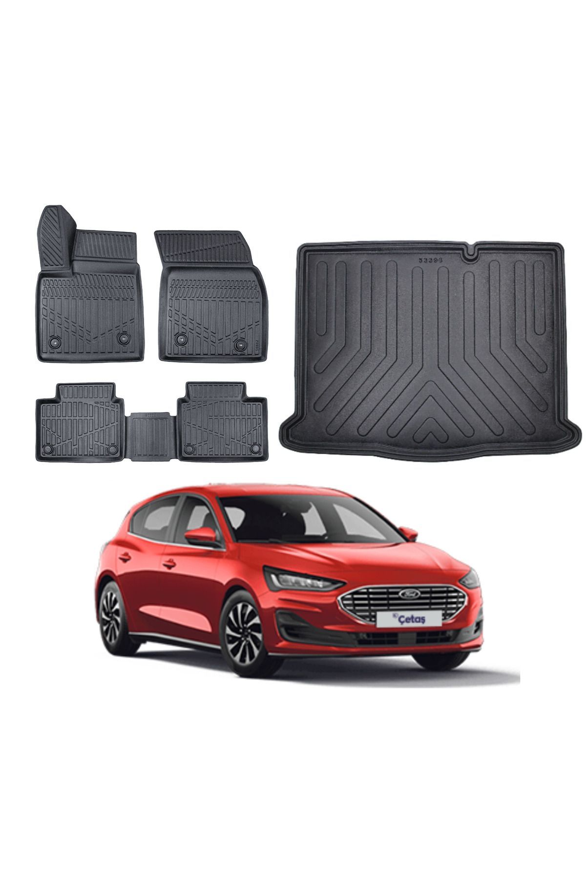 Ford Focus 5 Hatchback 2023 Model Stepneli Bagaj Havuzu Paspas Takımı Maxi Eva Serisi