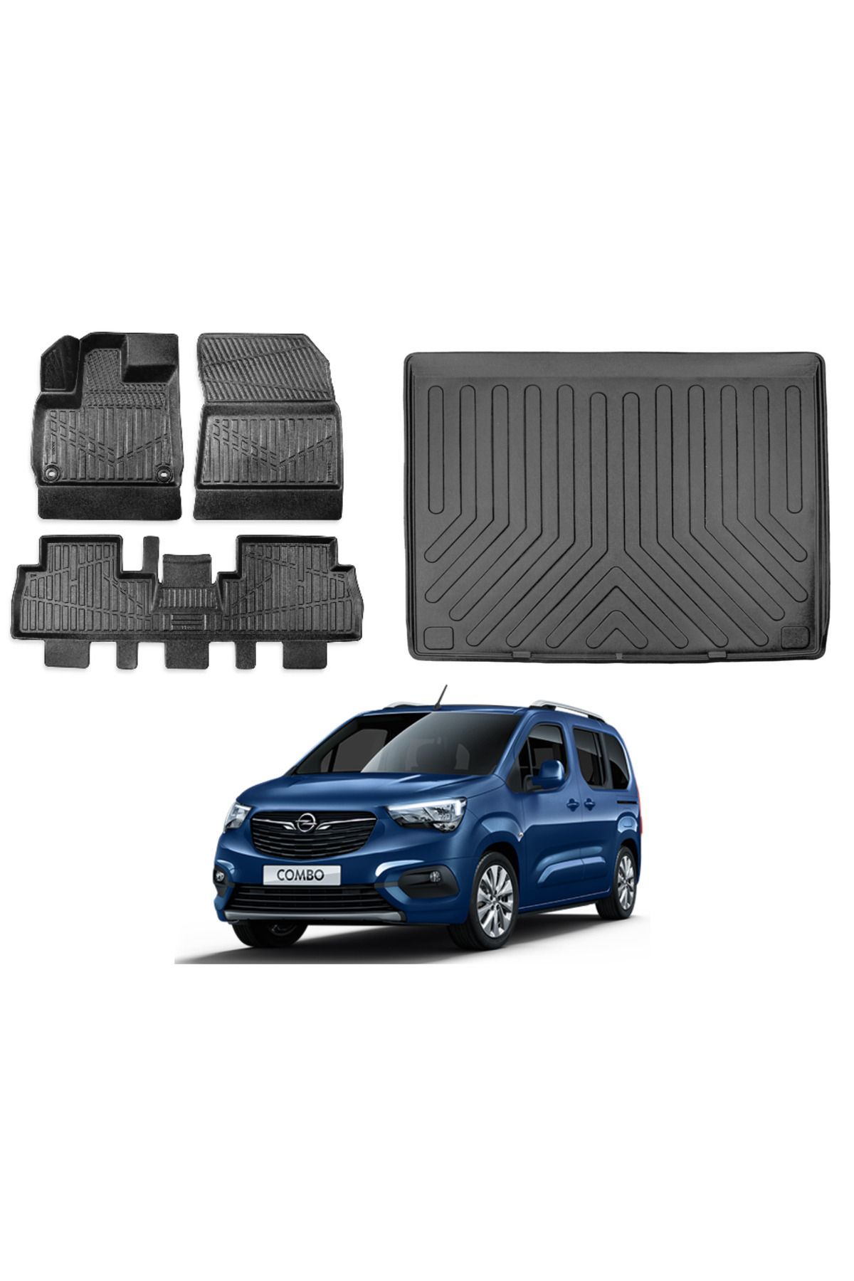 Opel Combo 2023 Model Seperatörlü Bagaj Havuzu Paspas Takımı Eva Serisi