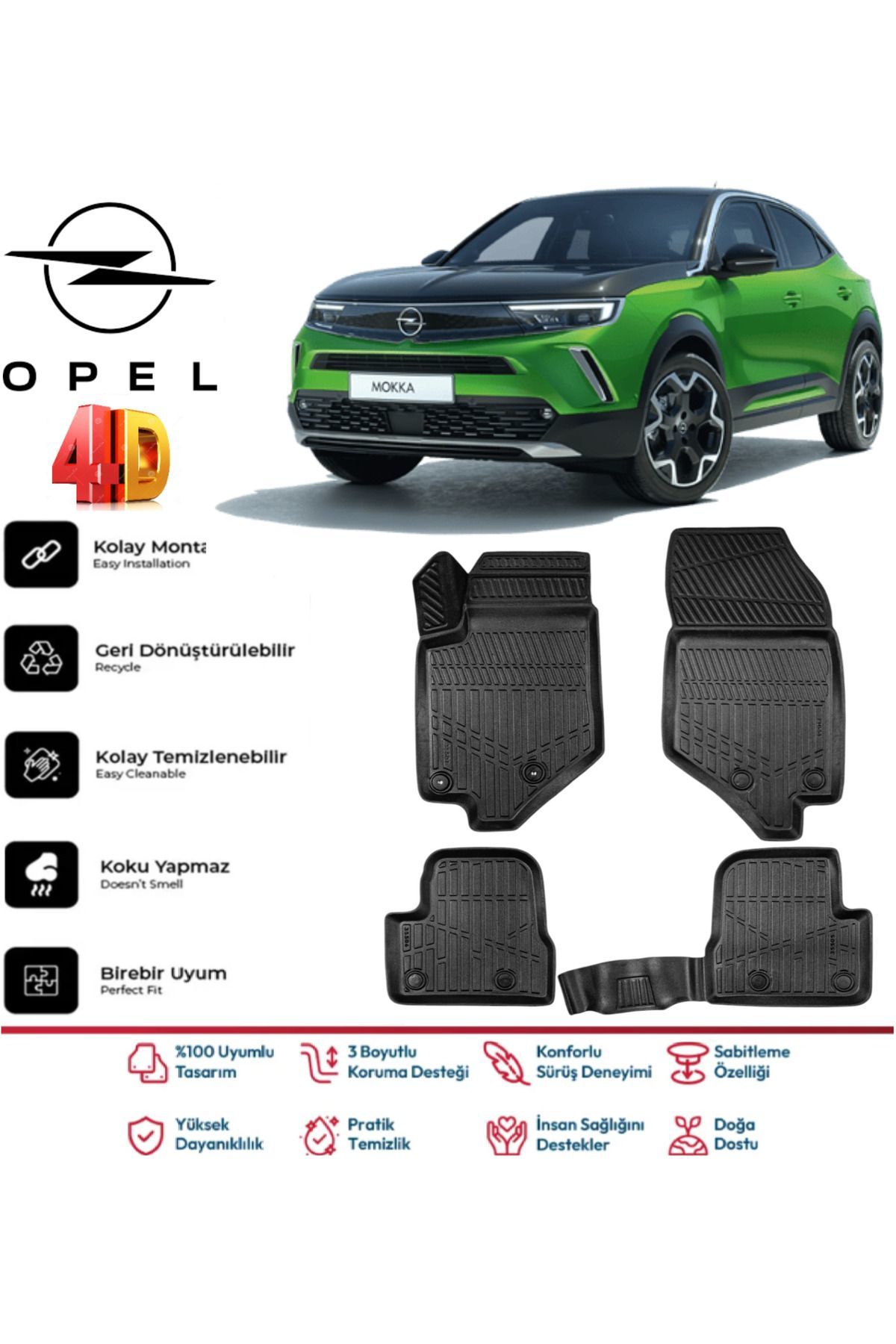 Opel Mokka 2024 Model 4D Havuzlu Paspas