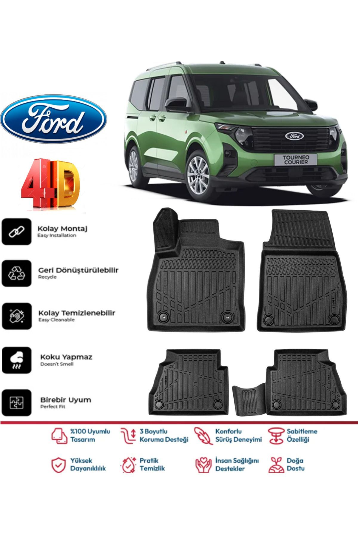 Ford Courier 2025 Model 4D Havuzlu Paspas
