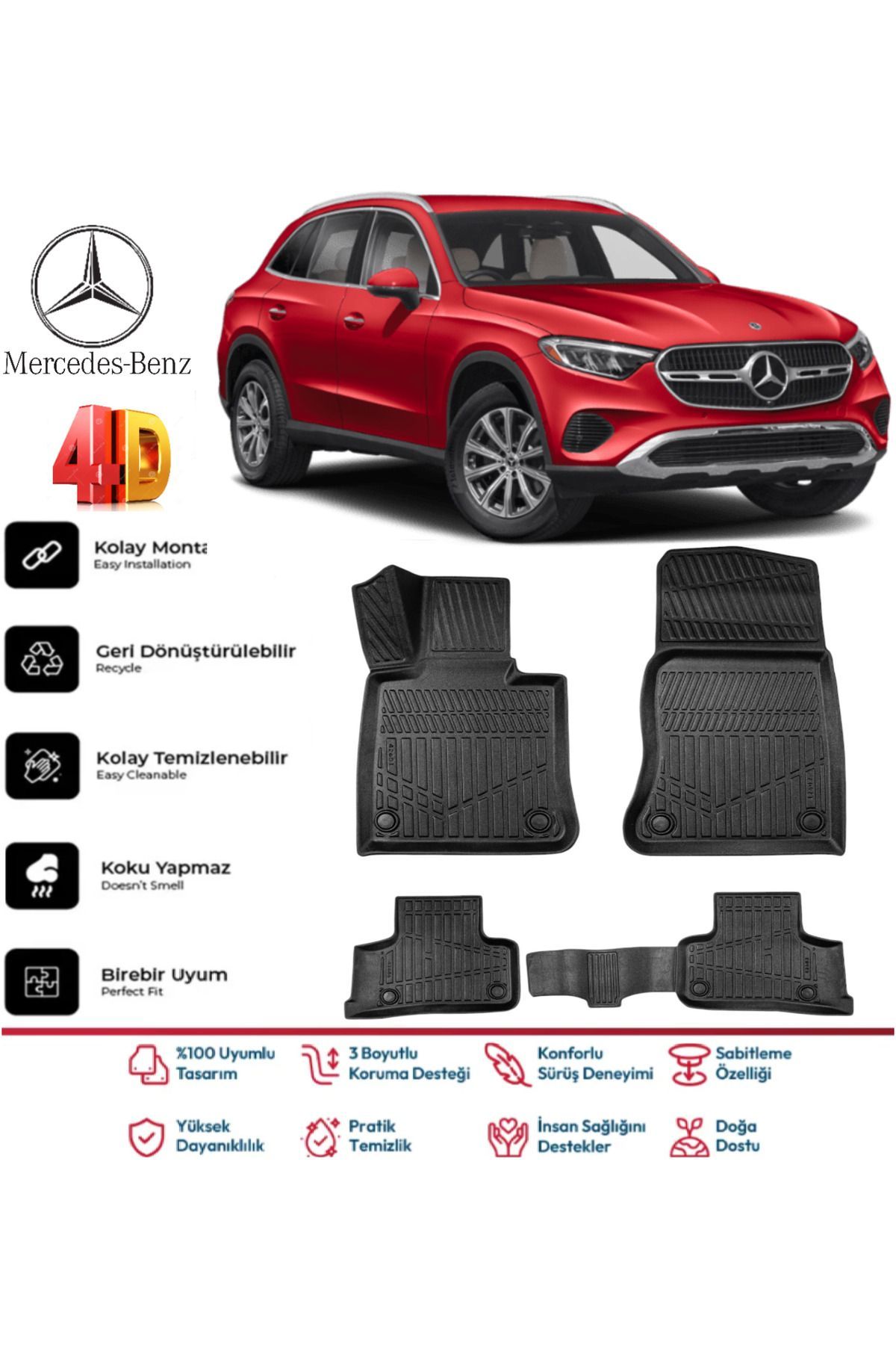 Mercedes GLC Suv 2023 Model 4D Havuzlu Paspas