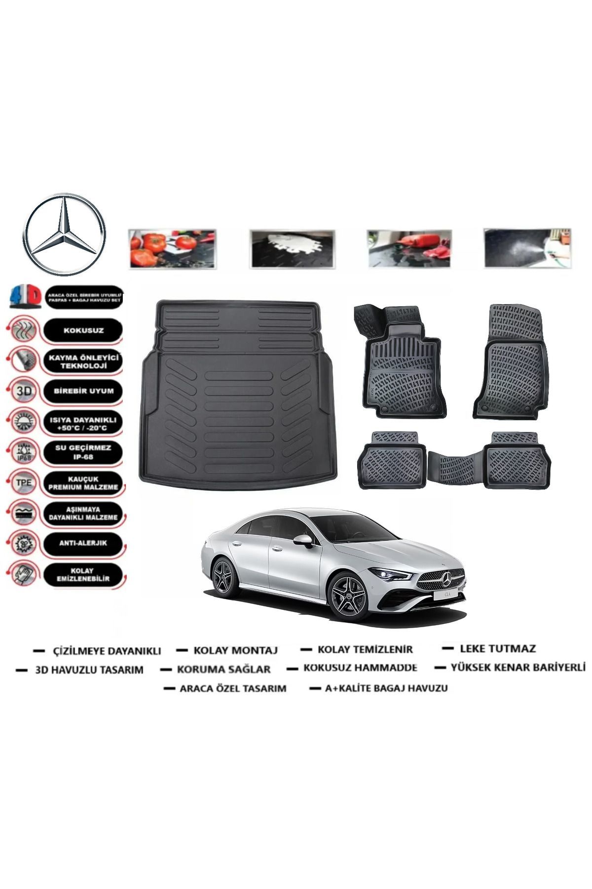 Mercedes CLS C257 2022 Model Bagaj Havuzu Araca Özel Paspas Takımı Prrox