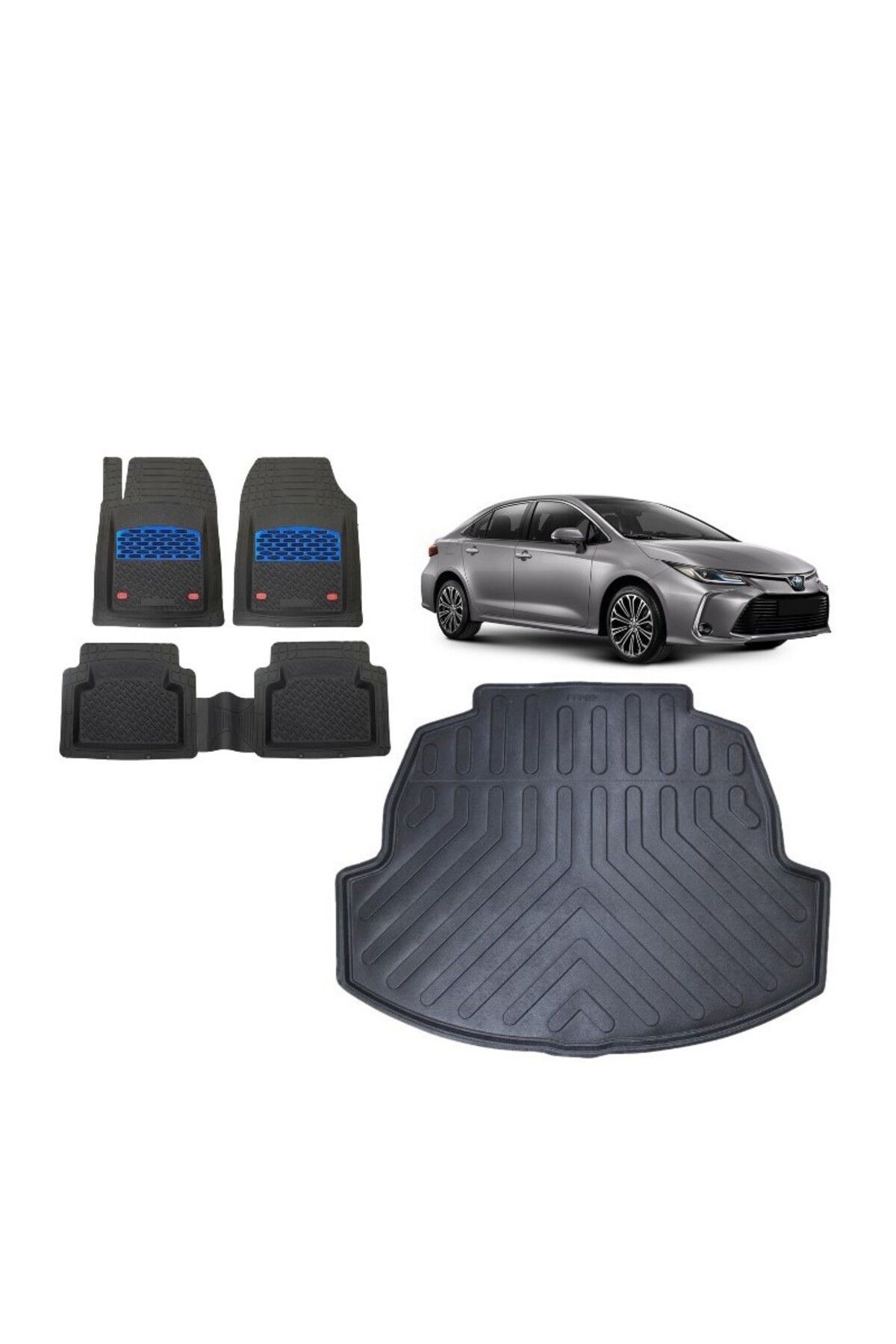 Toyota Corolla Sedan 2023 Model 3D Bagaj Havuzu+3D Havuzlu Safir Mavi Kromlu Paspas