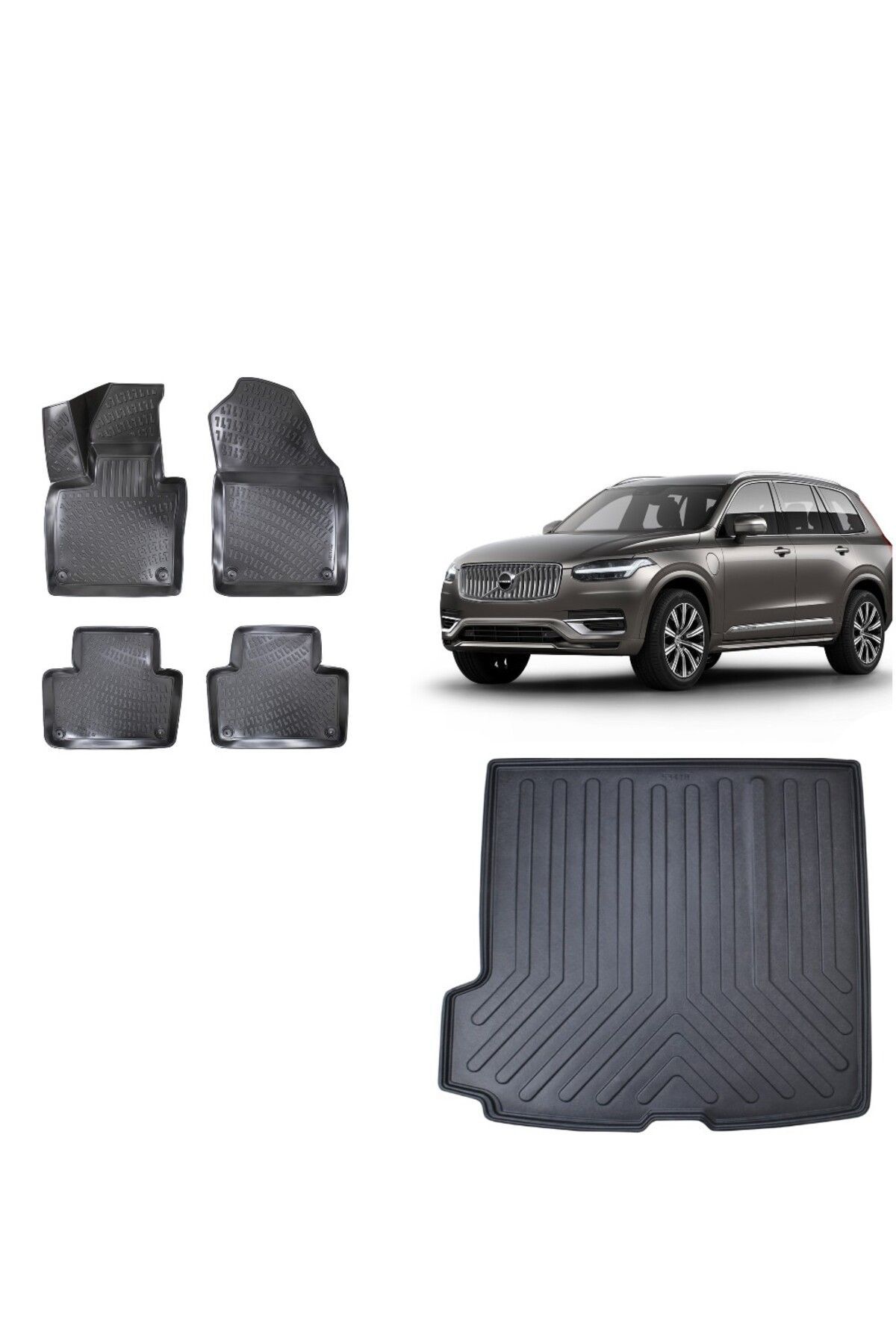 Volvo XC90 2020 Model 5 Koltuk 3D Bagaj Havuzu+3D Havuzlu Araca Özel Paspas Takımı