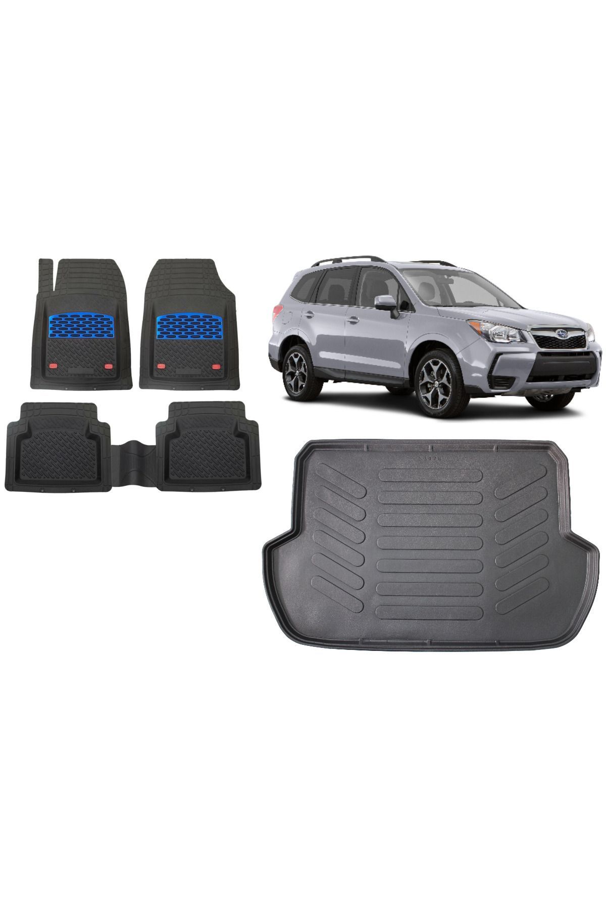 Subaru Forester 2023 Model 3D Bagaj Havuzu+3D Havuzlu Safir Mavi Kromlu Paspas