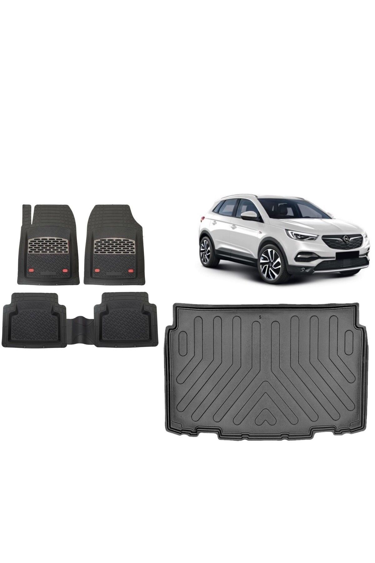 Opel Mokka 2021 Model Alt 3D Bagaj Havuzu+3D Havuzlu SSafir Karbon Kromlu Paspas