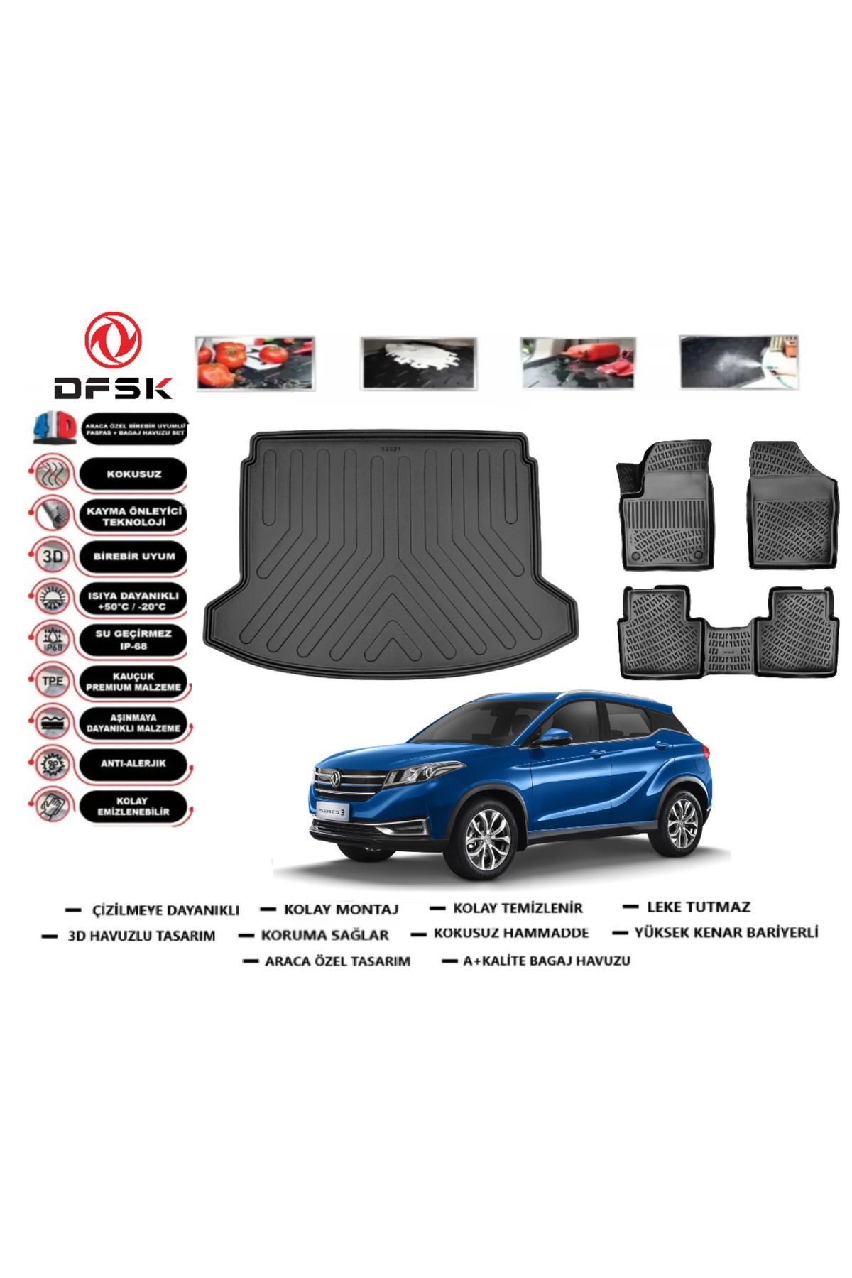 Dfsk Seres 3 2025 Model Bagaj Havuzu Araca Özel Paspas Takımı Prrox
