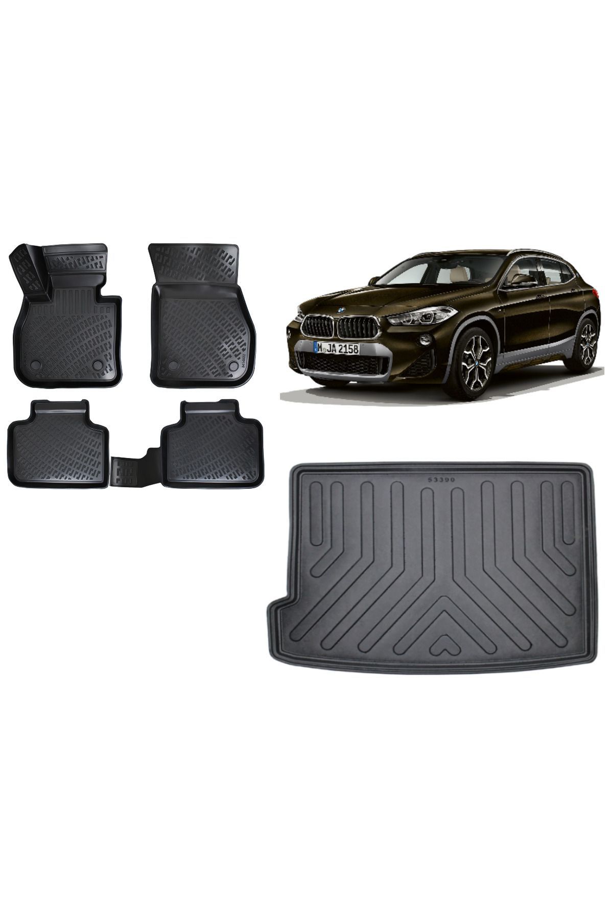 Bmw X2 F39 2021 Model 3D Bagaj Havuzu+3D Havuzlu Araca Özel Paspas Takımı