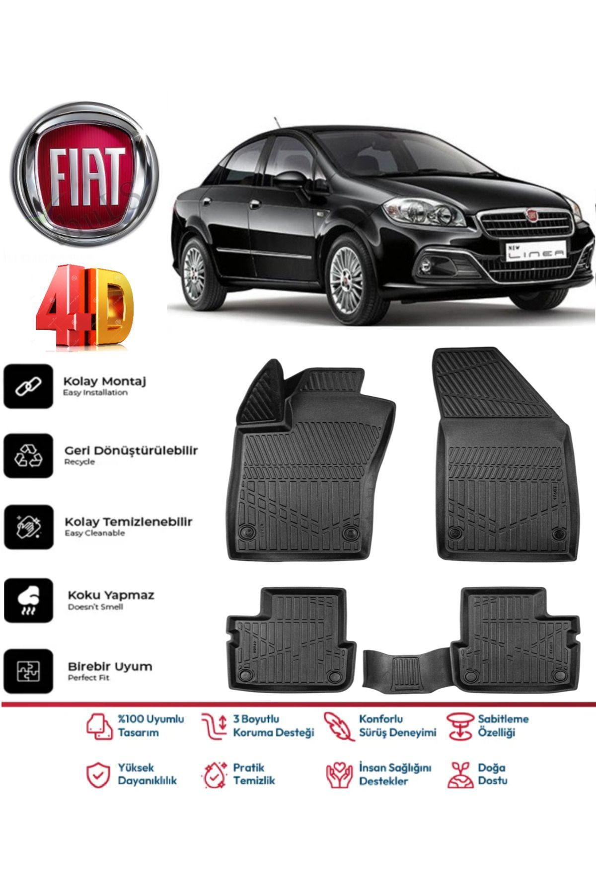 Fiat Linea 2009 Model 4D Havuzlu Paspas