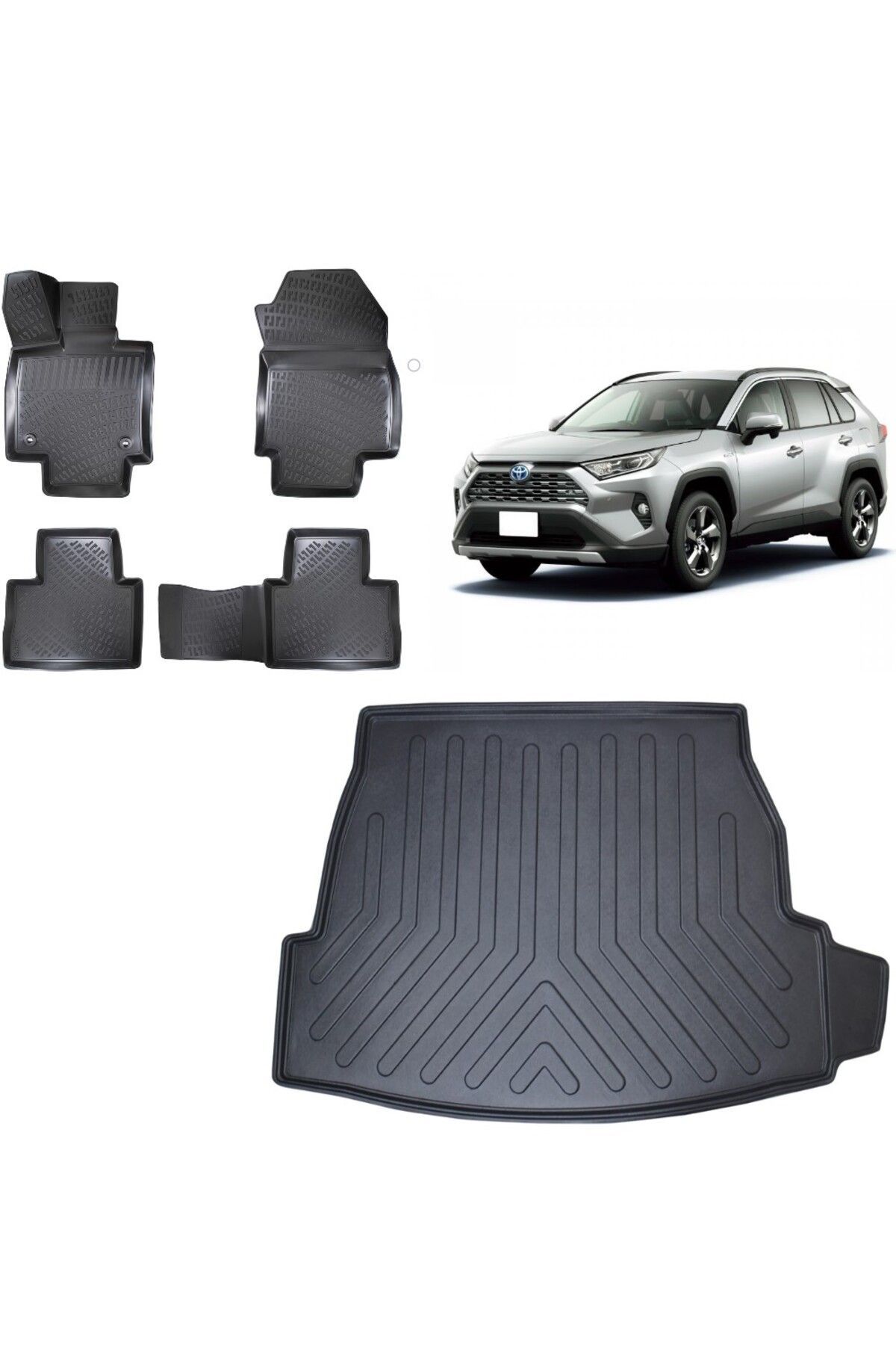 Toyota RAV4 2020 Model 3D Bagaj Havuzu+3D Havuzlu Araca Özel Paspas Takımı