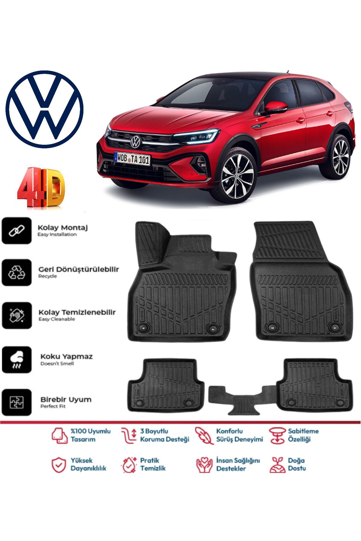 Volkswagen Taigo 2025 Model 4D Havuzlu Paspas