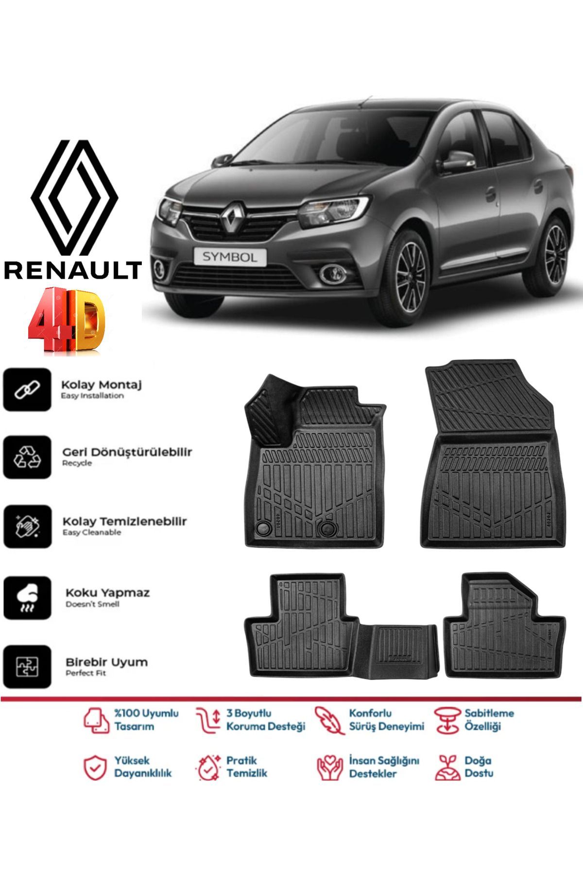 Renault Symbol 2017 Model 4D Havuzlu Paspas
