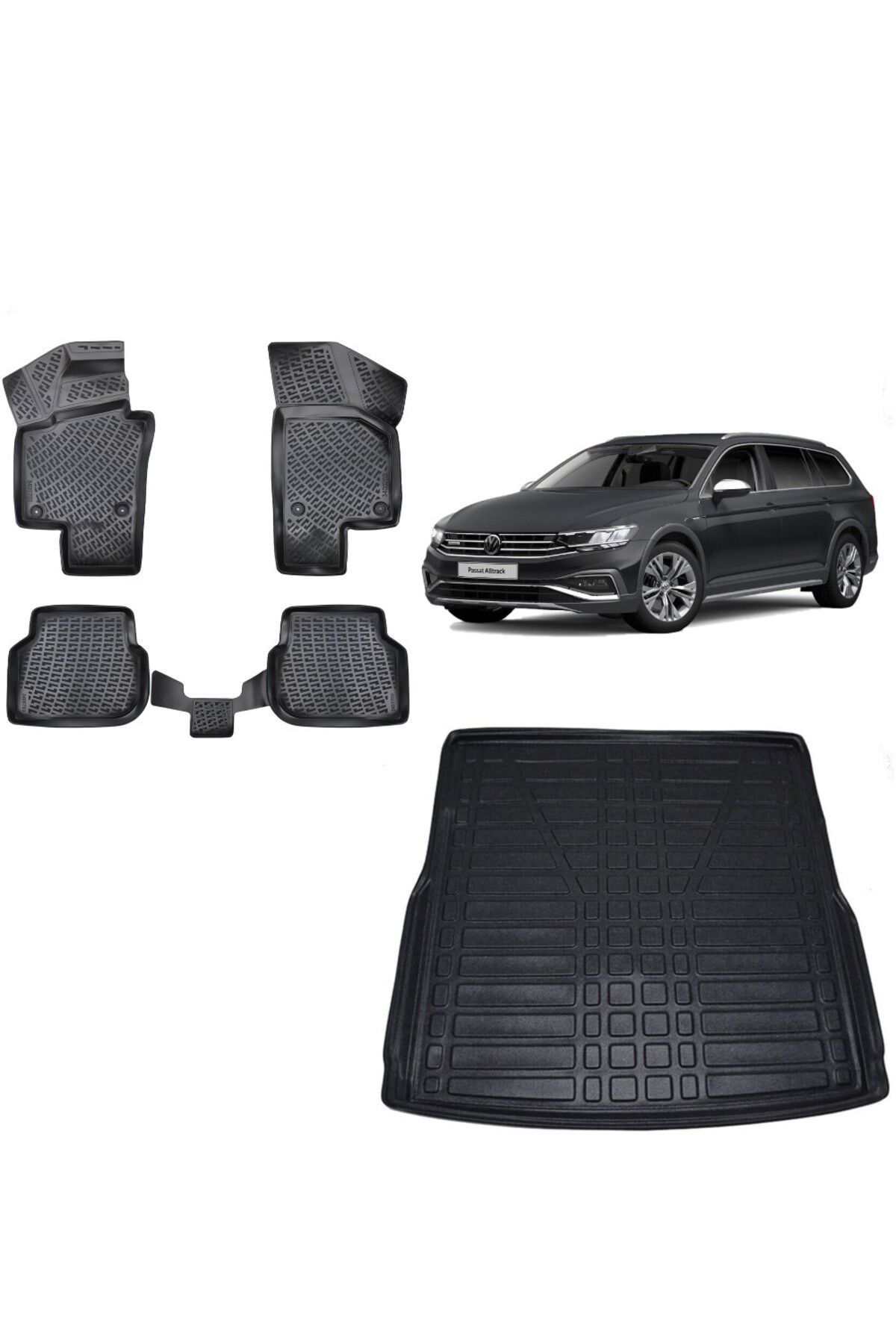 Volkswagen Passat B8 STW 2016 Model 3D Bagaj Havuzu+3D Havuzlu Araca Özel Paspas Takımı