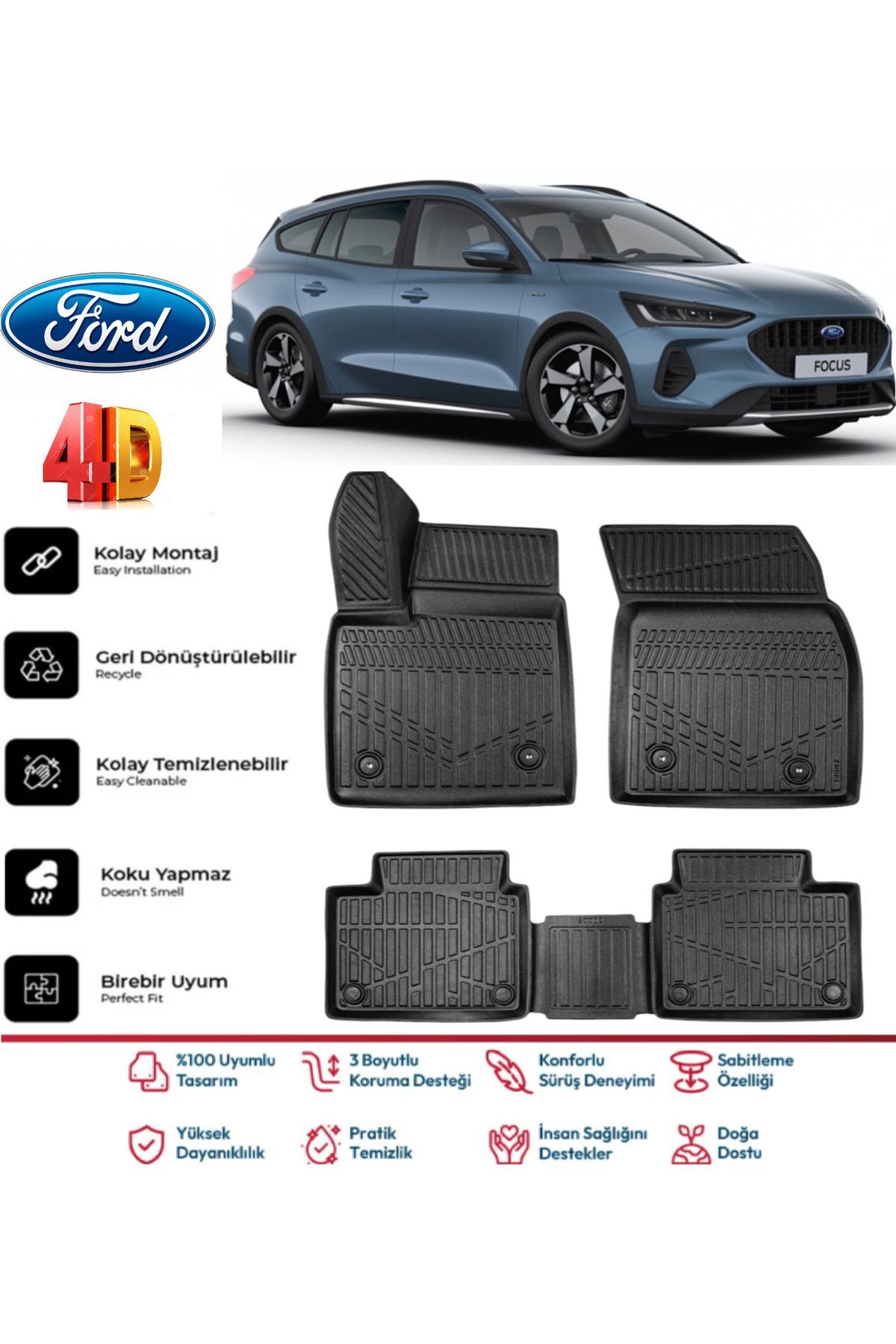 Ford Focus 5 Stw 2025 Model 4D Havuzlu Paspas