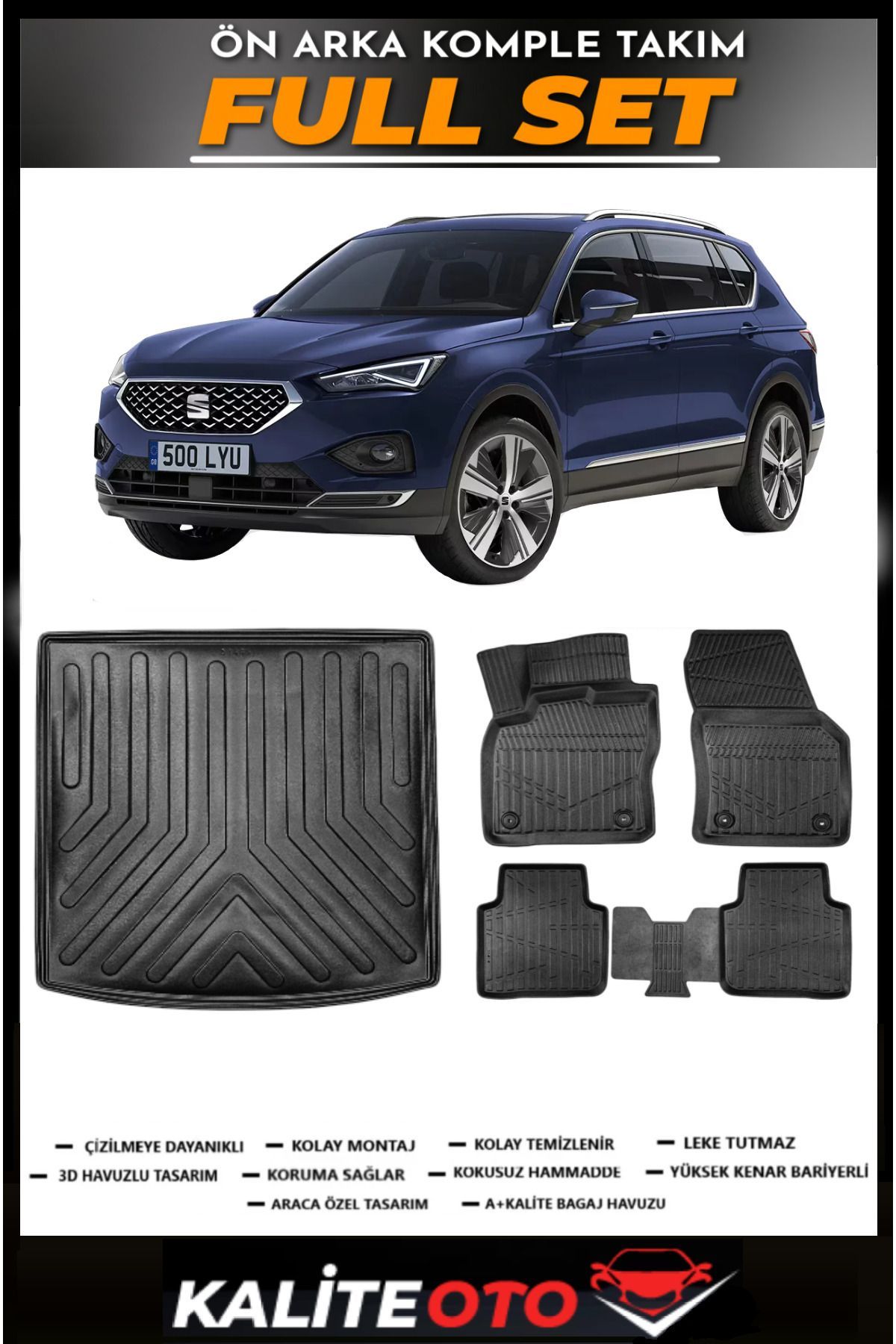 Seat Taracco 5 Koltuk Bagaj Havuzu+4.5D Havuzlu Paspas Seti 2025 Model