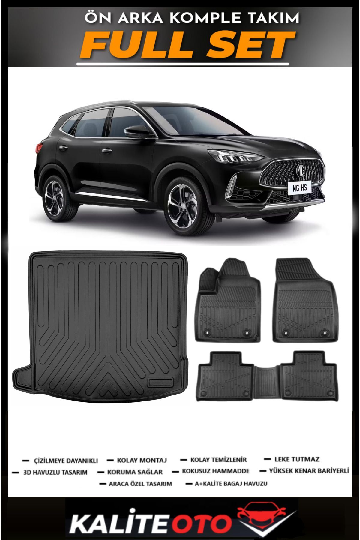 MG HS Benzinli Bagaj Havuzu+4.5D Havuzlu Paspas Seti 2025 Model