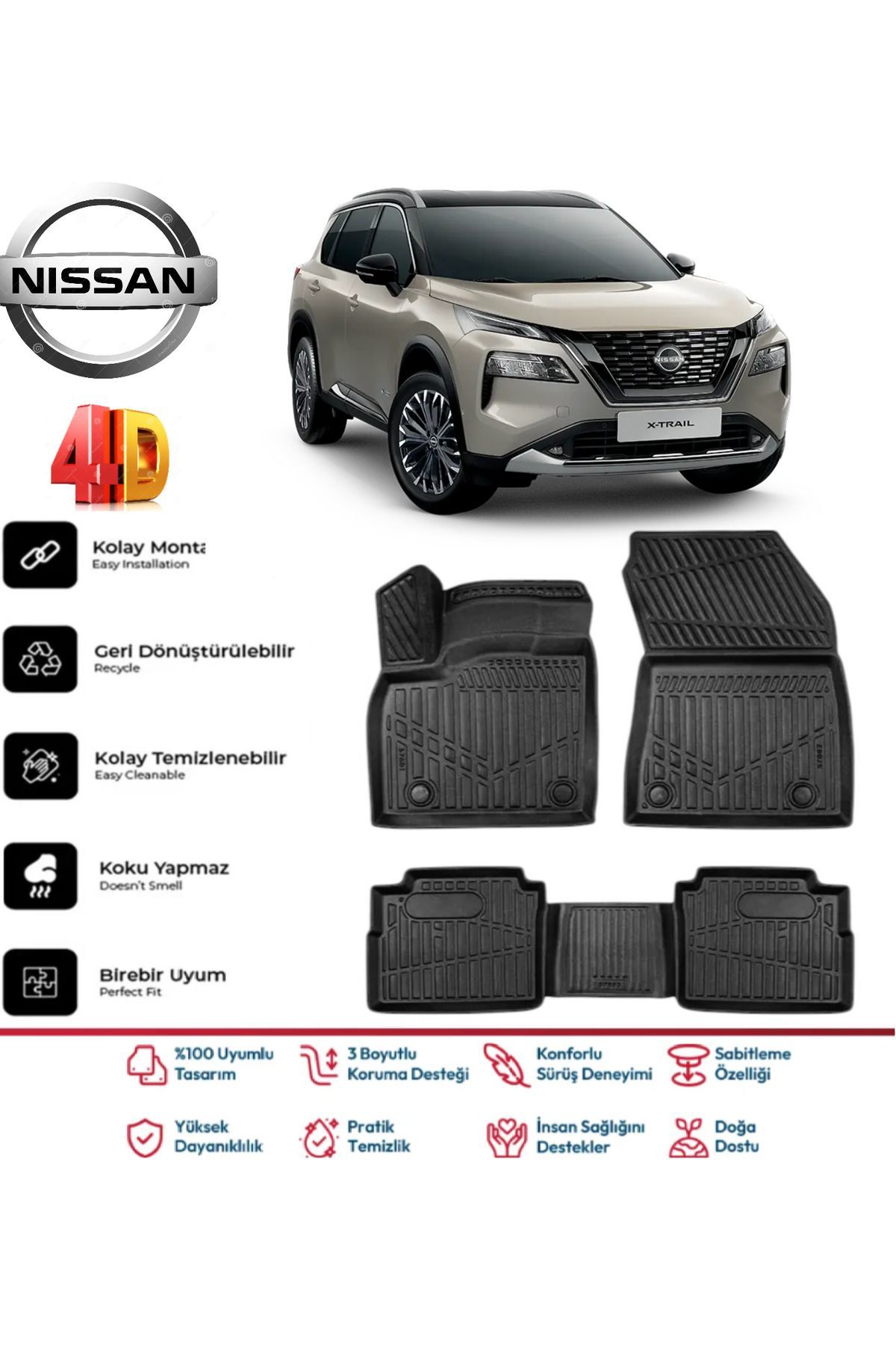 Nissan X-Trail E-Power 2024 Model 4D Havuzlu Paspas