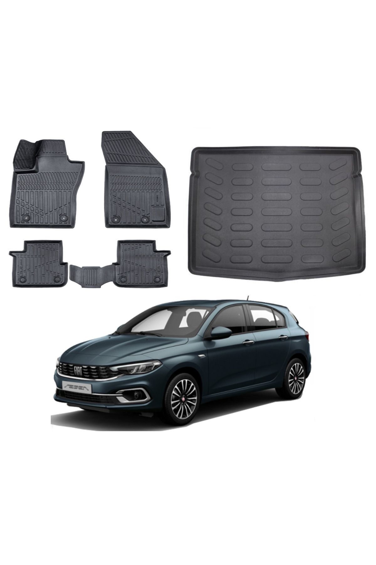 Fiat Egea Hatchback 2019 Model Stepneli Bagaj Havuzu Paspas Takımı Eva Serisi
