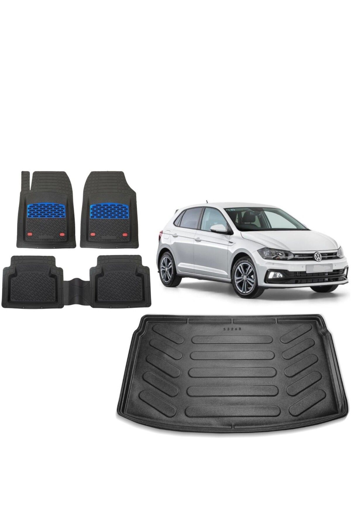 Volkswagen Polo Trendline Paket 2023 Model 3D Bagaj Havuzu+3D Havuzlu Safir Mavi Kromlu Paspas