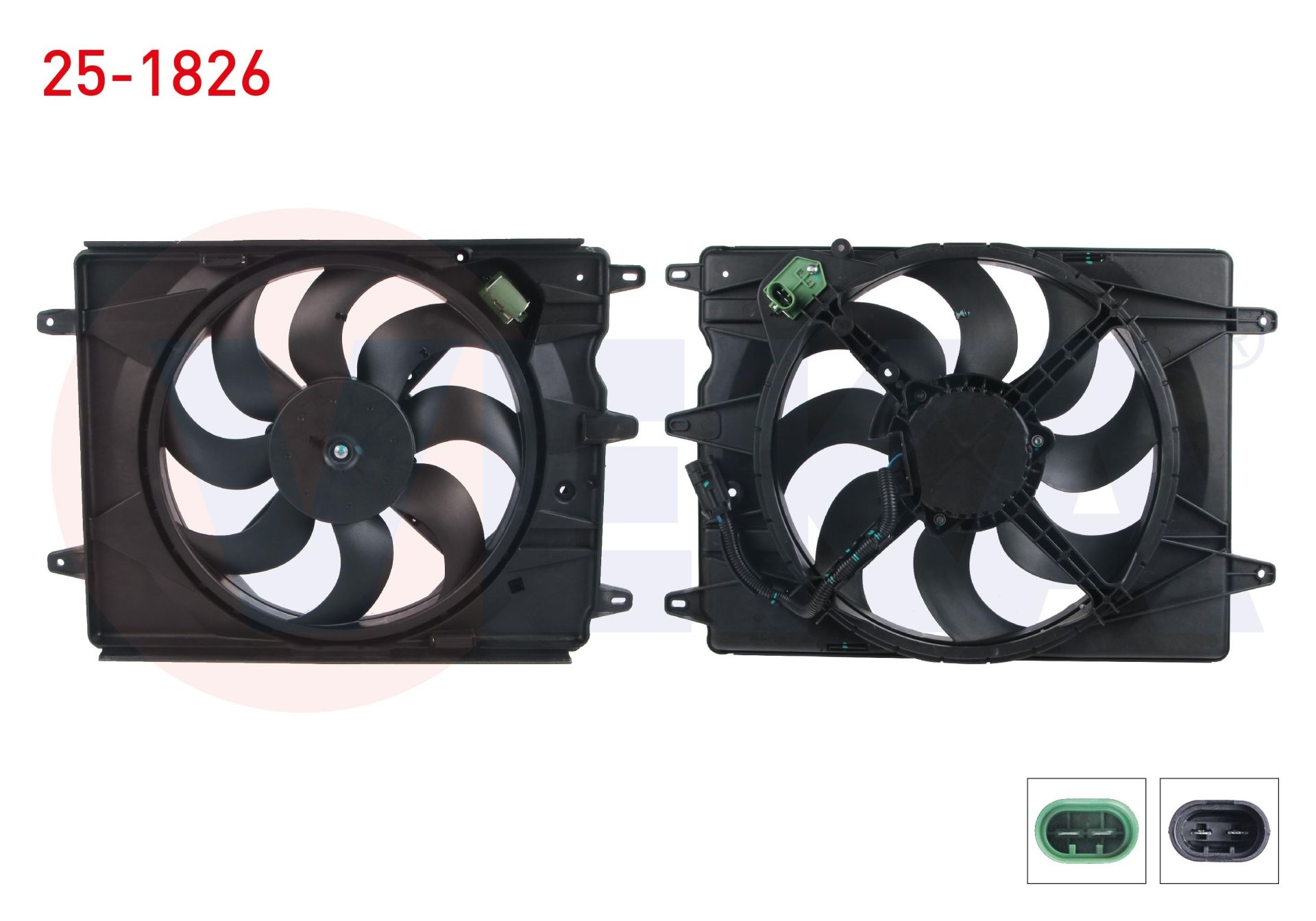 FAN MOTORU (SU+KLIMA) TEKLI FANLI REZISTANSLI FIAT EGEA 1.4 16v 95 HP 2015- - 25-1826