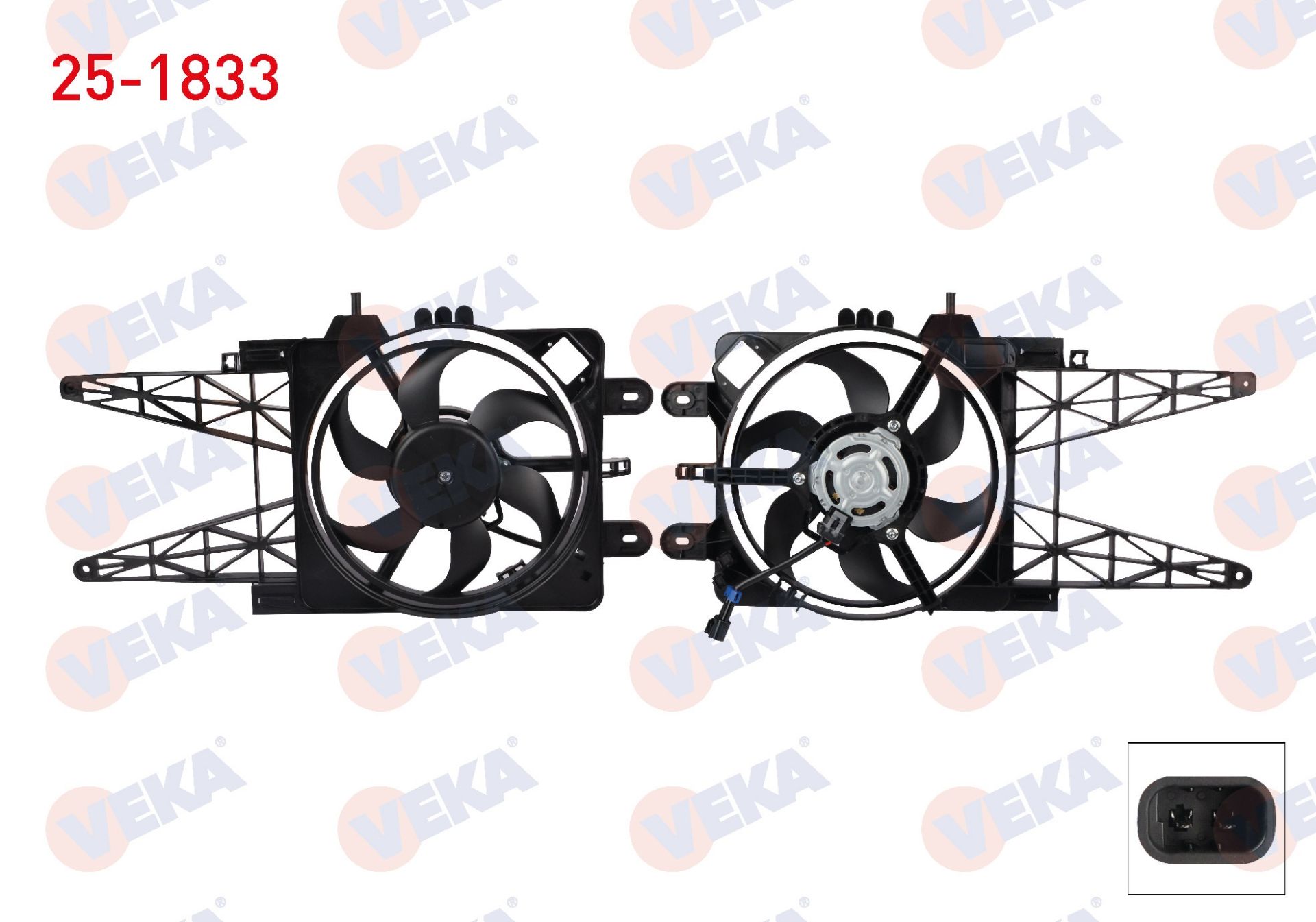 FAN MOTORU (SU+KLIMA) DAVLUMBAZLI TEKLI FANLI (KABLOLU) FIAT PUNTO 1.2 AC+ 1999-2012 - 25-1833