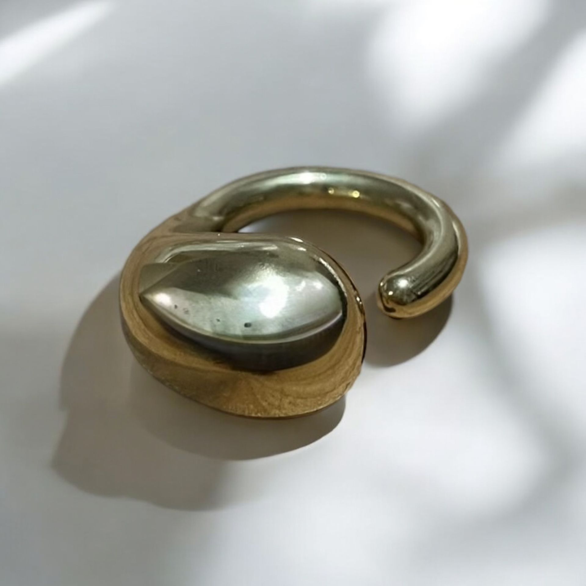 Çelik Gold italyan damla yüzük modeli