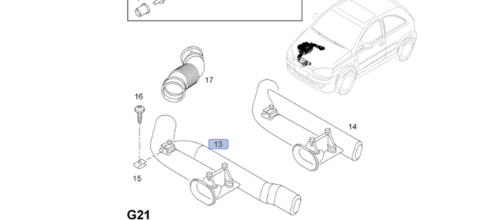 OPEL CORSA C Z12XE HAVA FİLİTRE BORUSU GM ORJİNAL