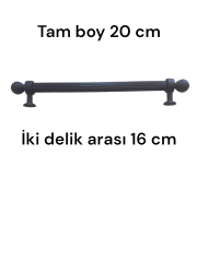 Aliminyum Siyah Yuvarlak Başlikli Dolap Kulp 16 cm