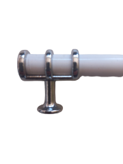 Beyaz Krom Yüzüklü Aliminyum Dolap Kulp 16 cm