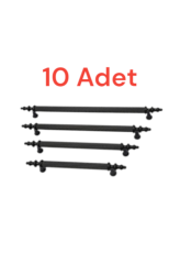 10 ADET Polavit Çekmece Mutfak Dolap Kapak Kulpu Siyah Sert Plastik Kulp