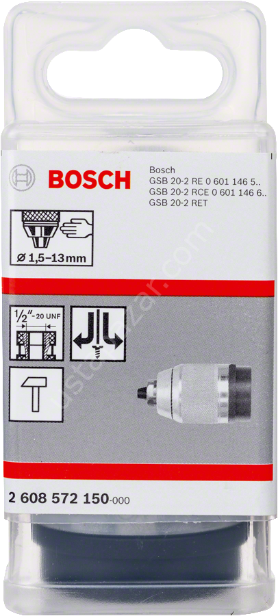 Bosch - 1/2''-20 - 1,5-13 mm Supra Mandren Krom. 2608572150