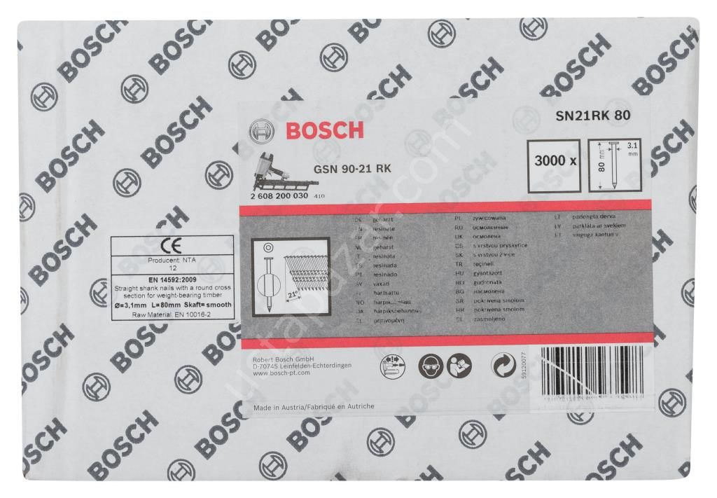 Bosch - GSN 90-21DK Çivi 80mm 3000li Düz Parlak