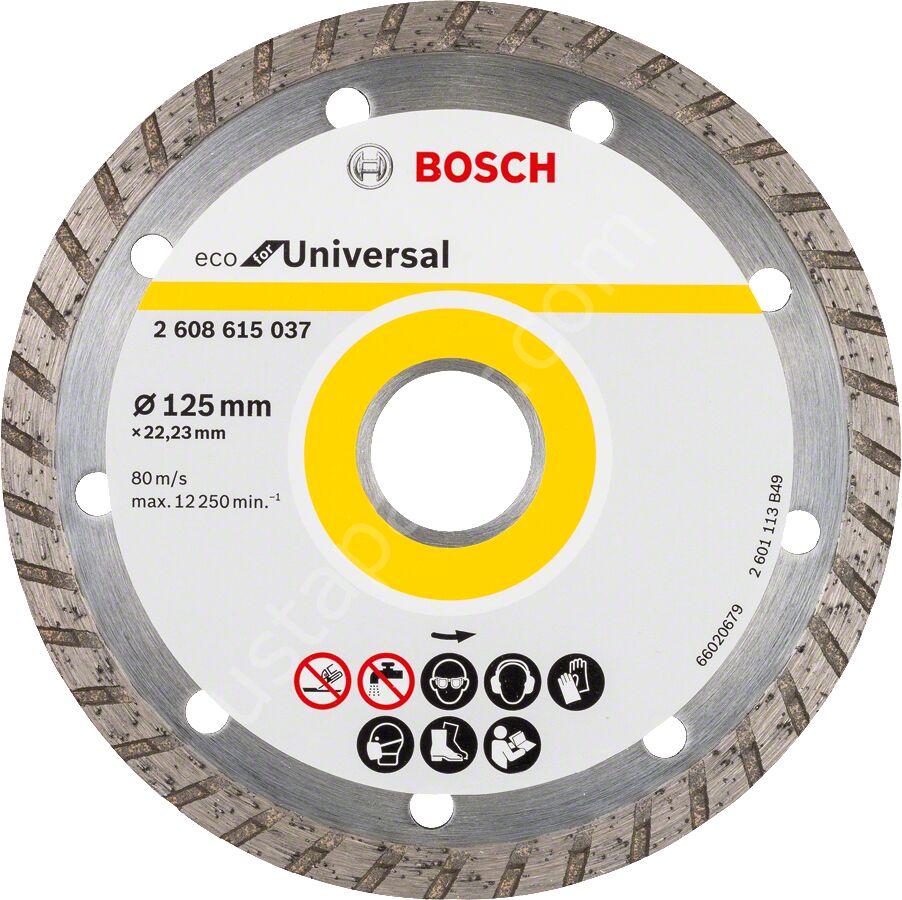 Bosch - Ekonomik Seri 9+1 Genel Yapı Malzemeleri İçin Elmas Kesme Diski 125 mm Turbo 2608615046
