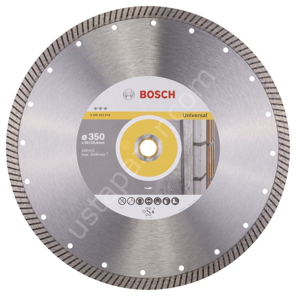 Bosch - Best Serisi Genel Yapı Malzemeleri İçin Turbo Segmanlı Elmas Kesme Diski 350 mm