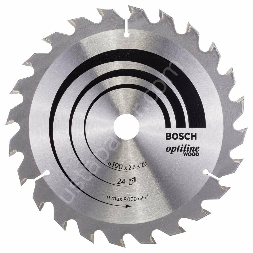 Bosch - Optiline Serisi Ahşap için Daire Testere Bıçağı 190*20/16 mm 24 Diş 2608640612