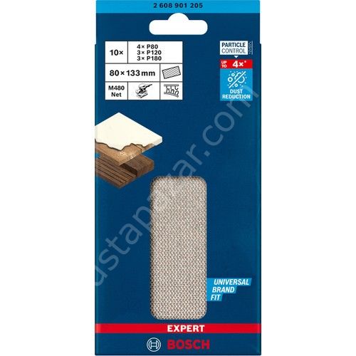 Bosch Expert M480 Zımpara Ağı Seti 80 x 133 mm 10 Parça