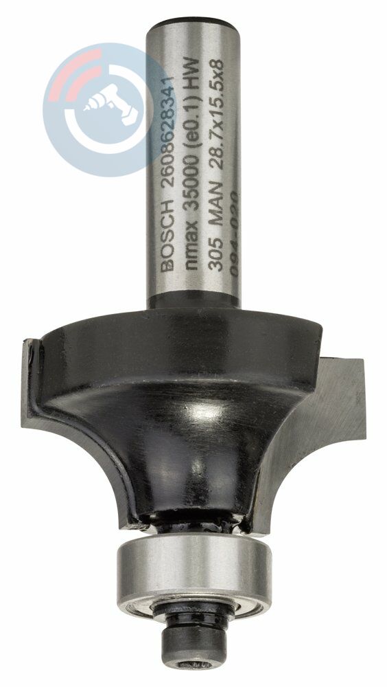 Bosch - Standard Seri Ahşap İçin Çift Oluklu, Sert Metal Bilya Yataklı Yuvarlama Frezesi 8*8*53 mm