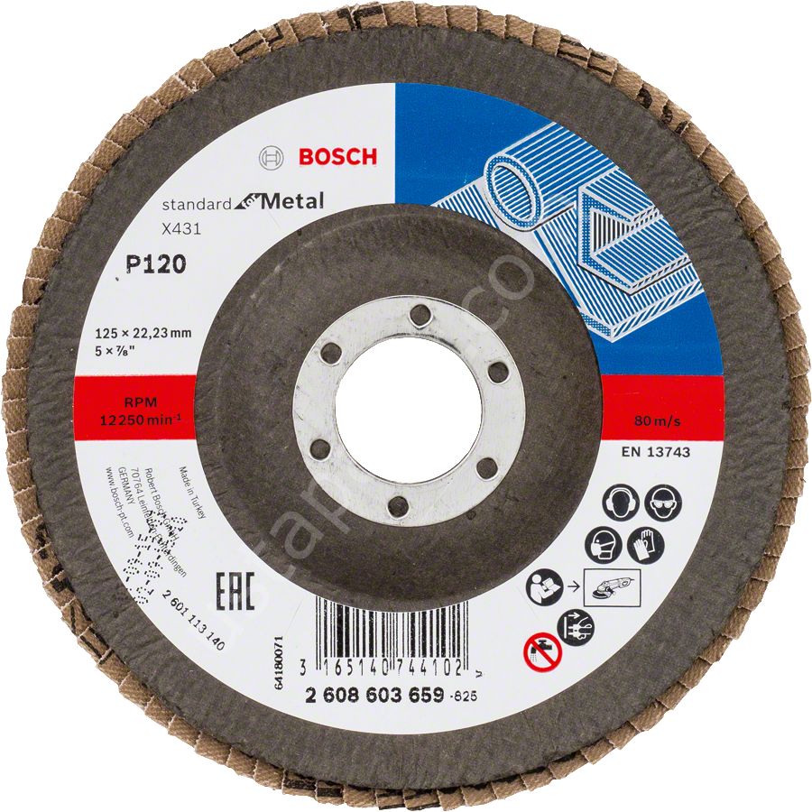 Bosch - 125 mm 120 Kum Standard Seri AlOX Flap Disk