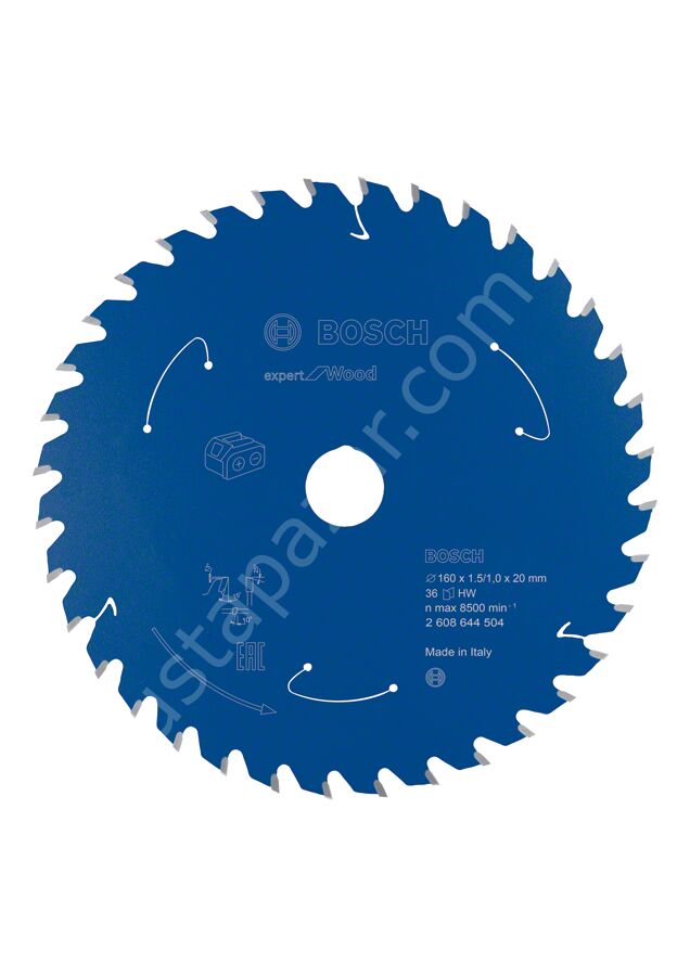 Bosch - Expert for Serisi Ahşap için Akülü Daire Testere Bıçağı 160*20 mm 36 Diş 2608644504