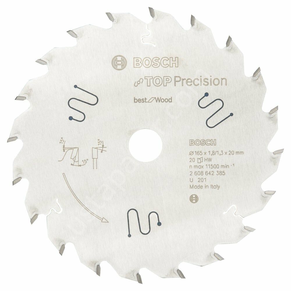 Bosch - Best Serisi Hassas Kesim Ahşap için Daire Testere Bıçağı 165*20 mm 20 Diş 2608642385