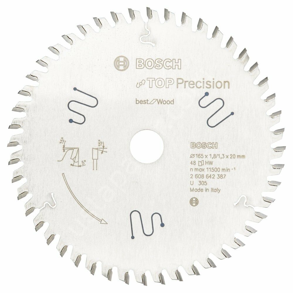 Bosch - Best Serisi Hassas Kesim Çoklu Malzeme için Daire Testere Bıçağı 165*20 mm 56 Diş 2608642387