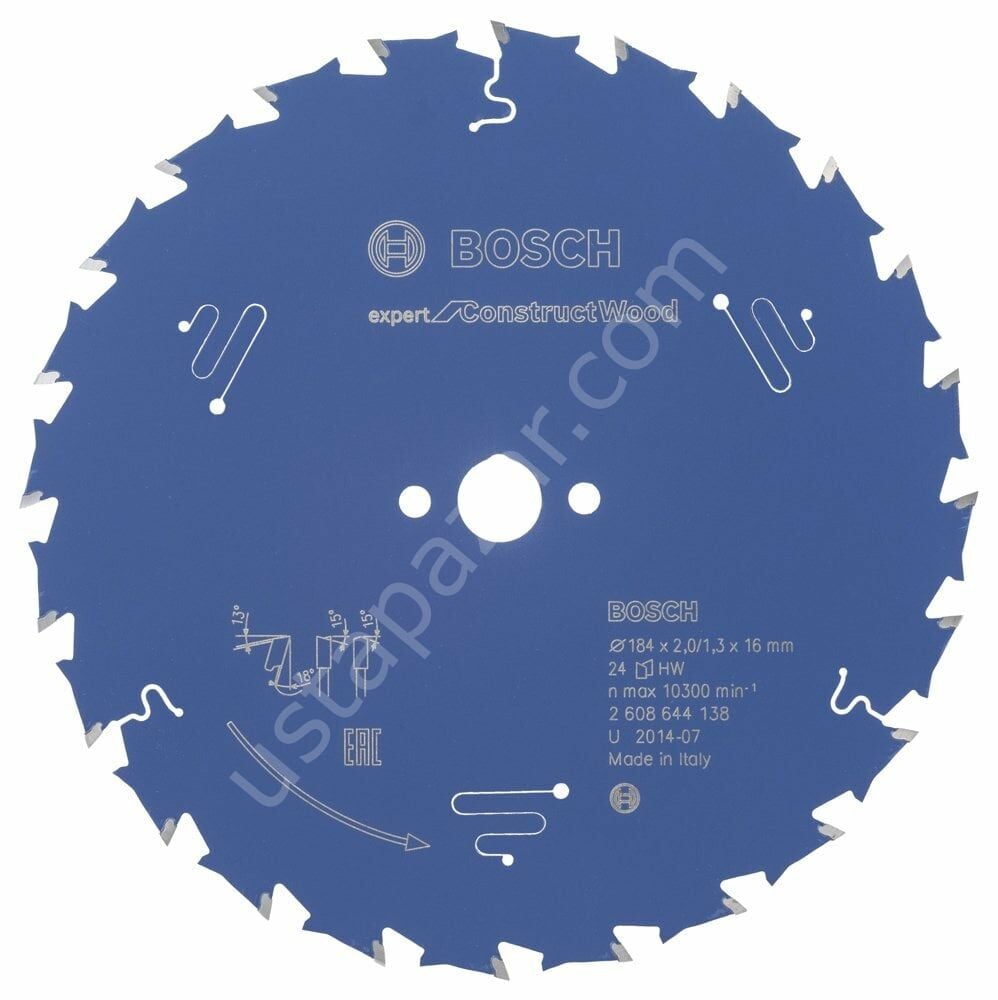 Bosch - Expert Serisi İnşaat Ahşabı için Daire Testere Bıçağı 184*16 mm 24 Diş 2608644138