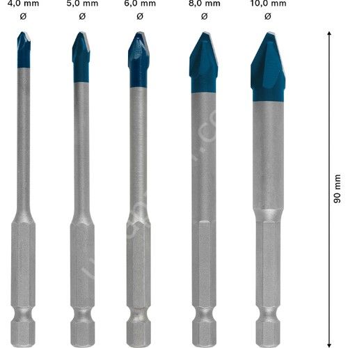 Bosch Expert Hex-9 Hardceramic Delme Ucu Seti 4/5/6/8/10 mm 5 Parça