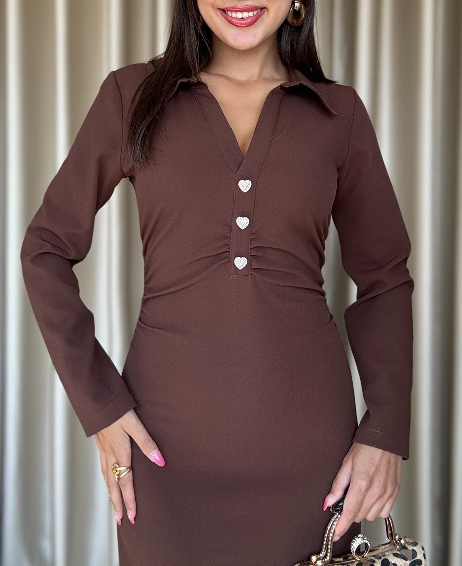 3054 ELBİSE BROWN - KAHVE